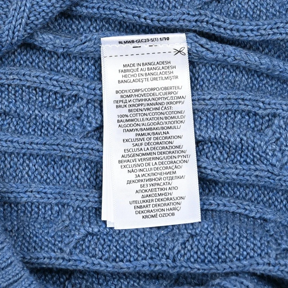 Polo Ralph Lauren Cable Sweater Knit Jumper Men's 2XL Blue Pullover Preppy
